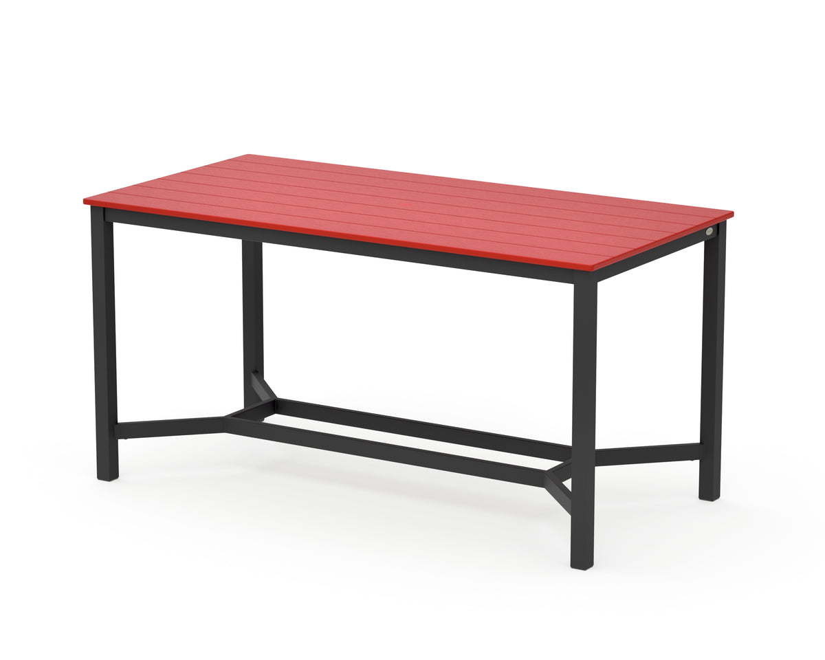 POLYWOOD Main Street 36 x 72 Counter Table in Black / Sunset Red