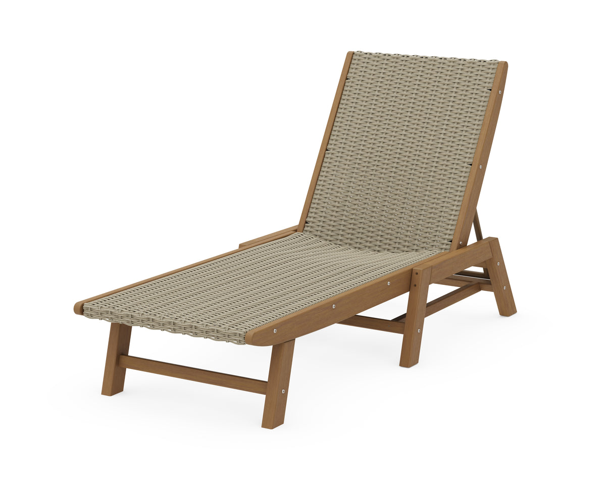 POLYWOOD Coastal Woven Chaise in Natural / Dune Grass