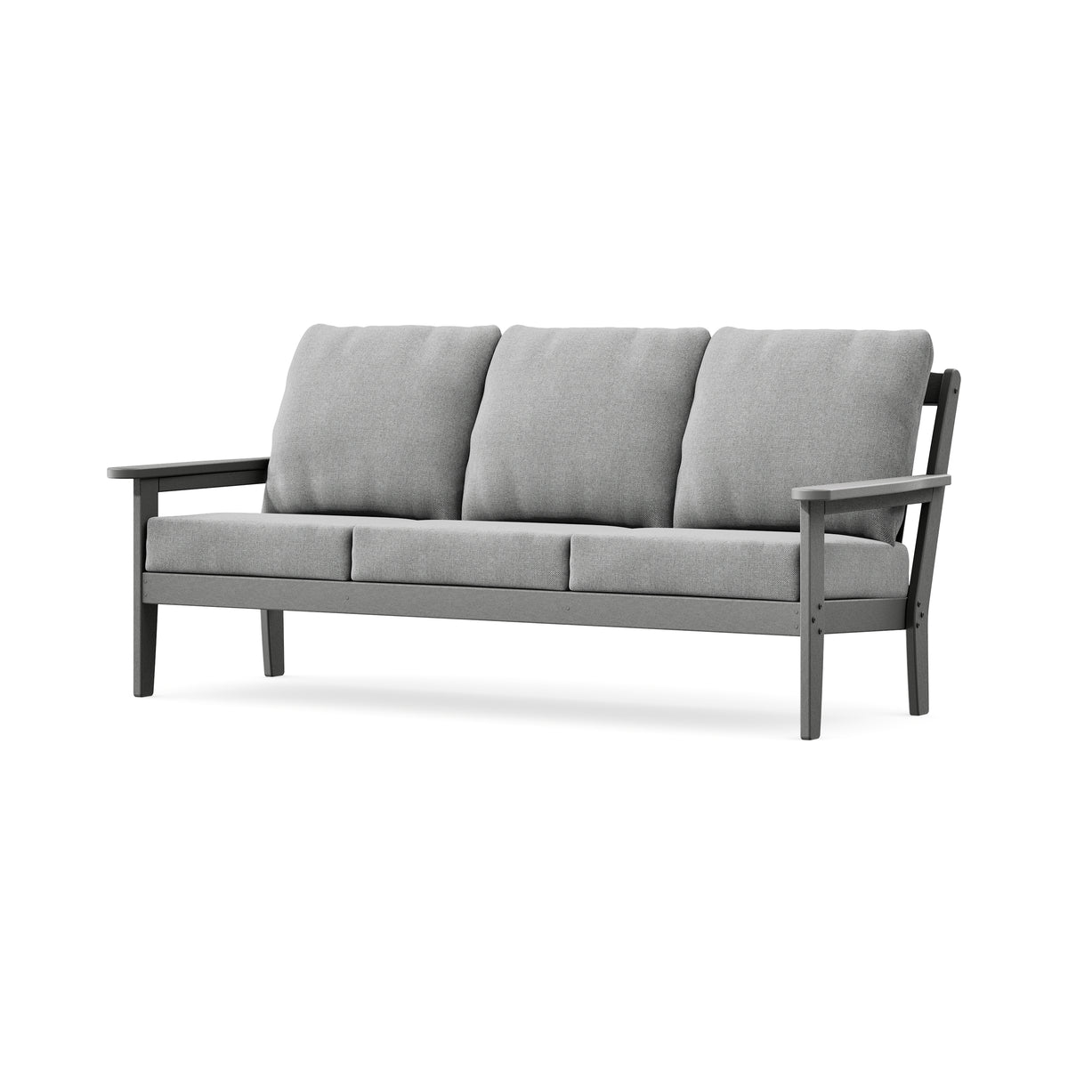 POLYWOOD Cottage Deep Seating Sofa in Slate Grey / Grey Mist