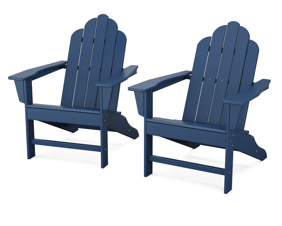 POLYWOOD Long Island Adirondack 2-Piece Set in Navy