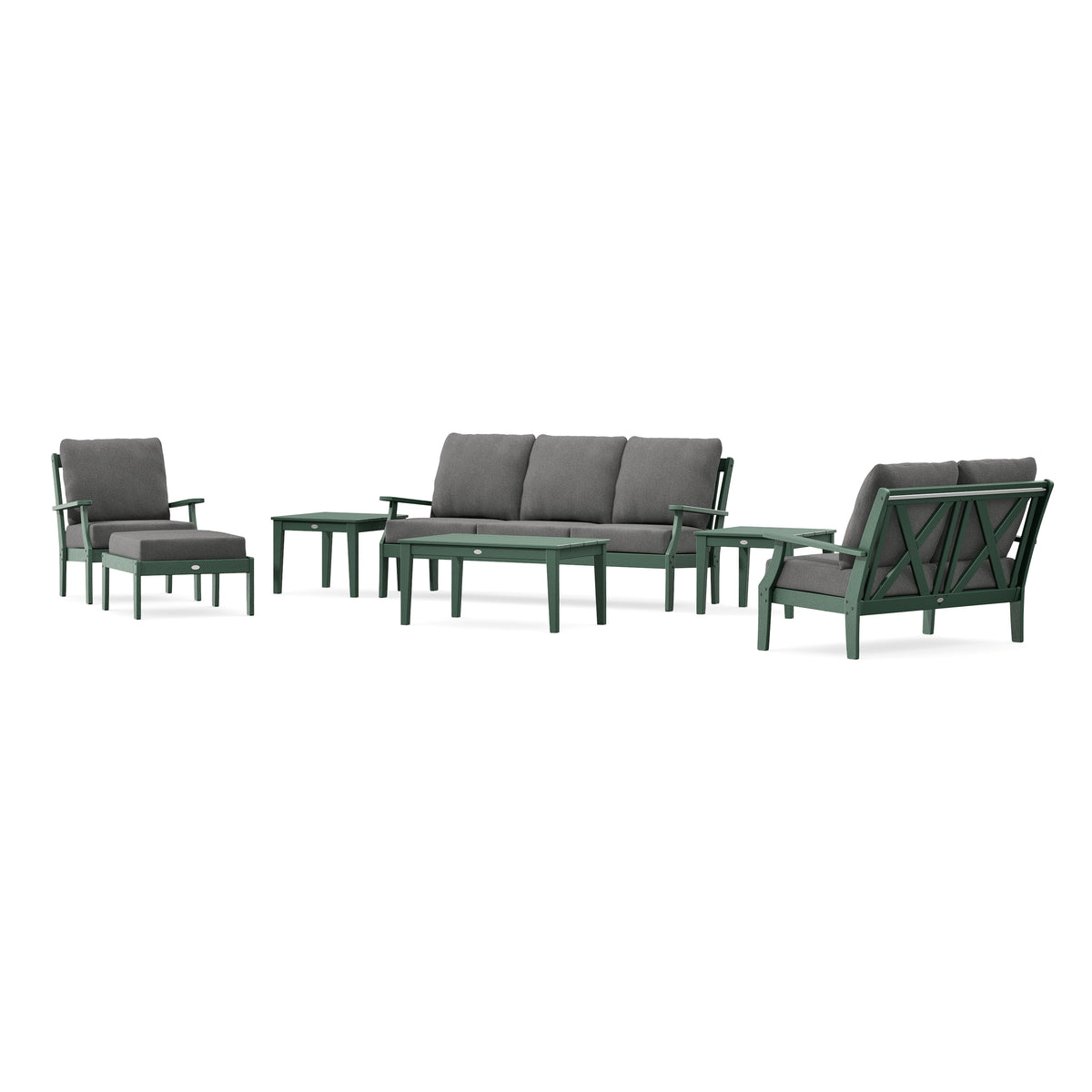 POLYWOOD Braxton 7-Piece Deep Seating Set in Green