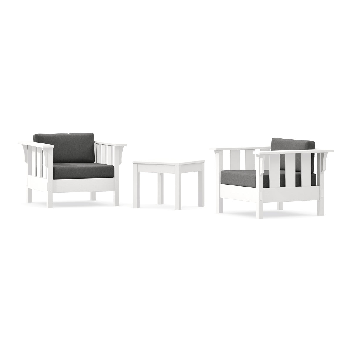 POLYWOOD Acadia 3-Piece Deep Seating Set in White