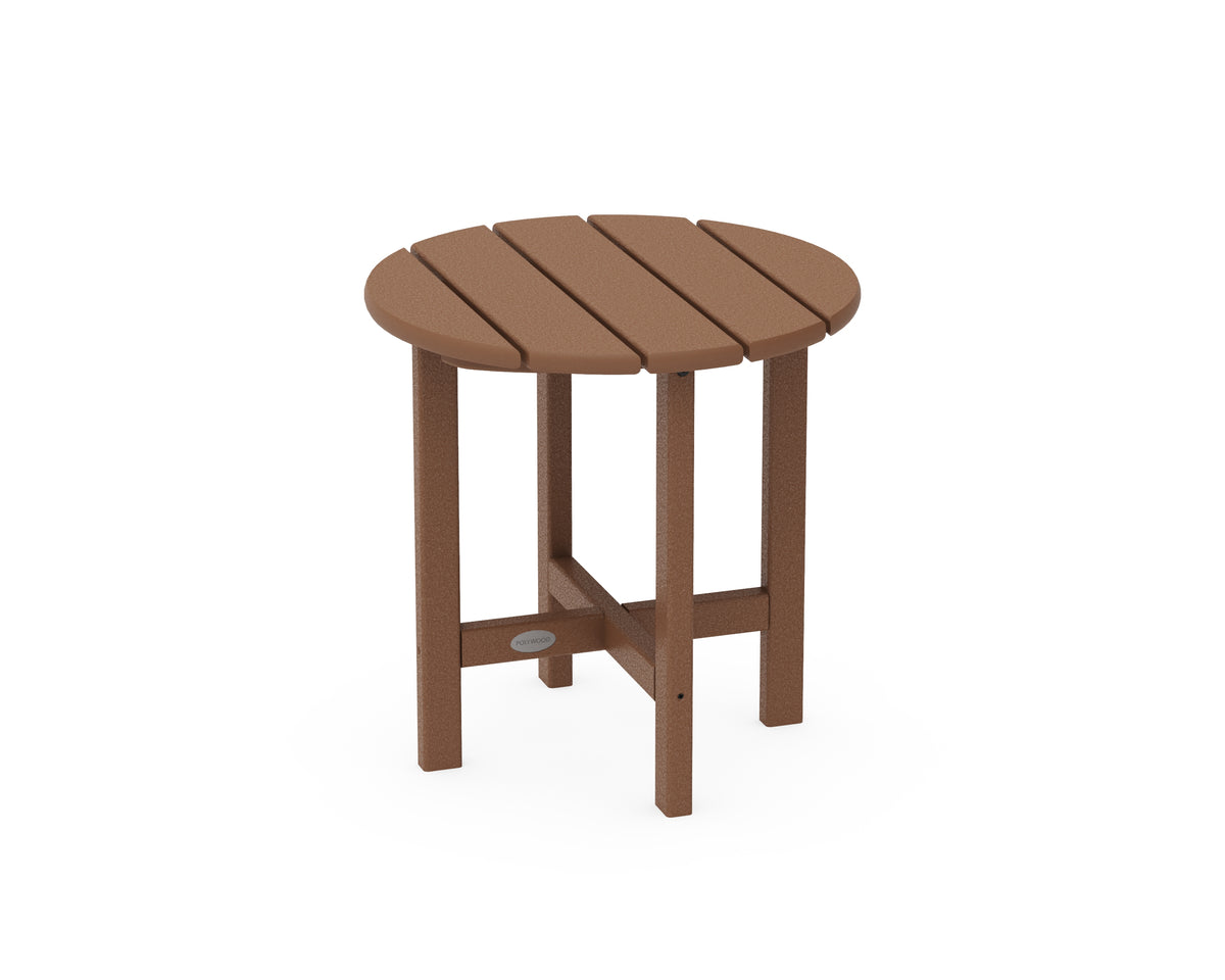 POLYWOOD Round 18" Side Table in Teak