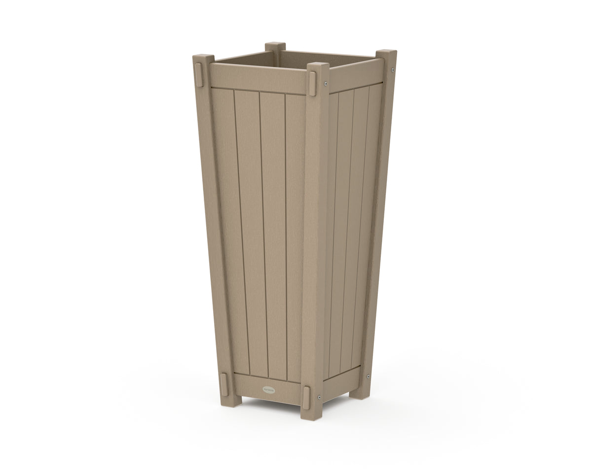 POLYWOOD Vineyard Tapered Square Tall Planter Box in Vintage Sahara