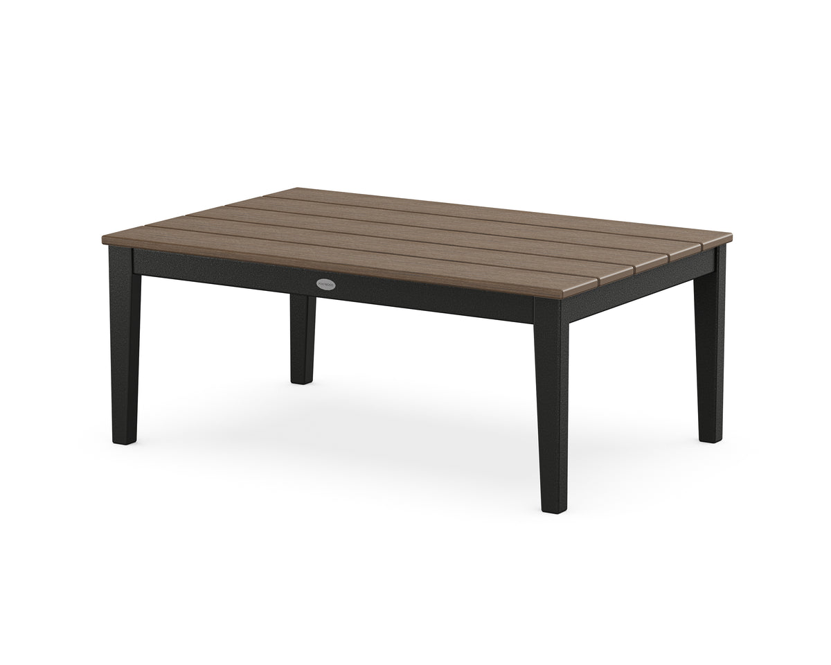 POLYWOOD Newport 28" x 42" Coffee Table in Black / Kona