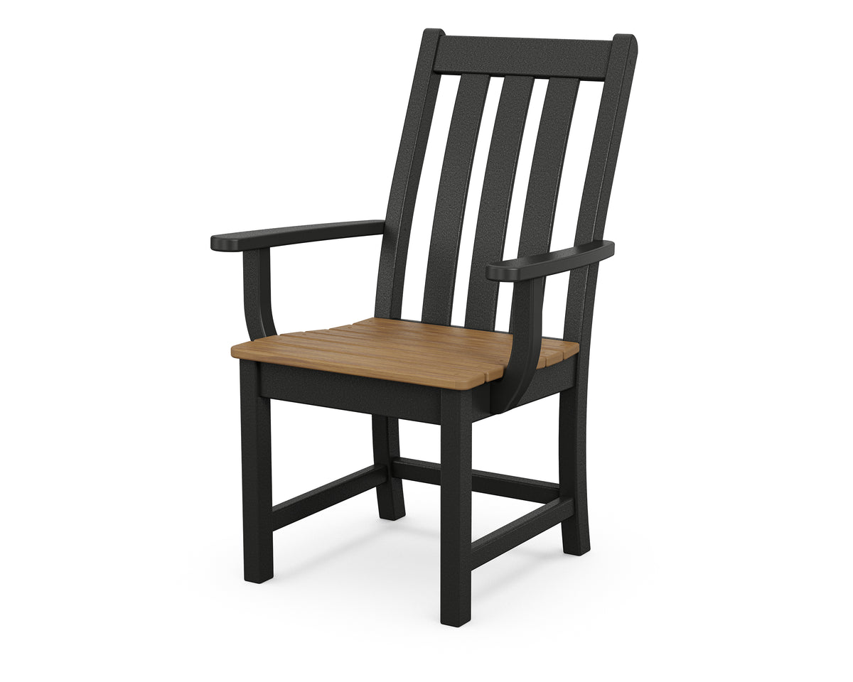 POLYWOOD Vineyard Dining Arm Chair in Black / Natural