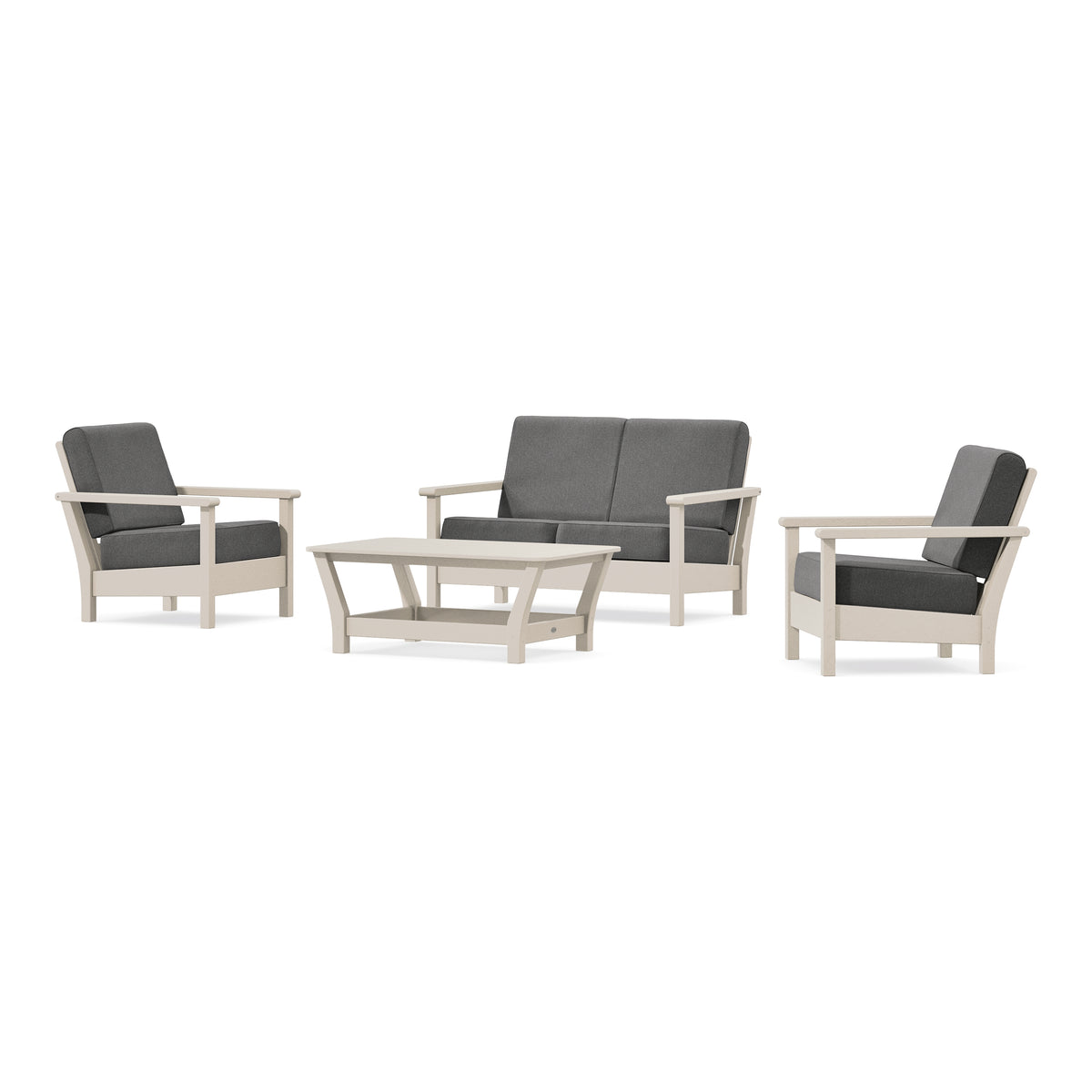 POLYWOOD Harbour 4-Piece Deep Seating Set in Sand