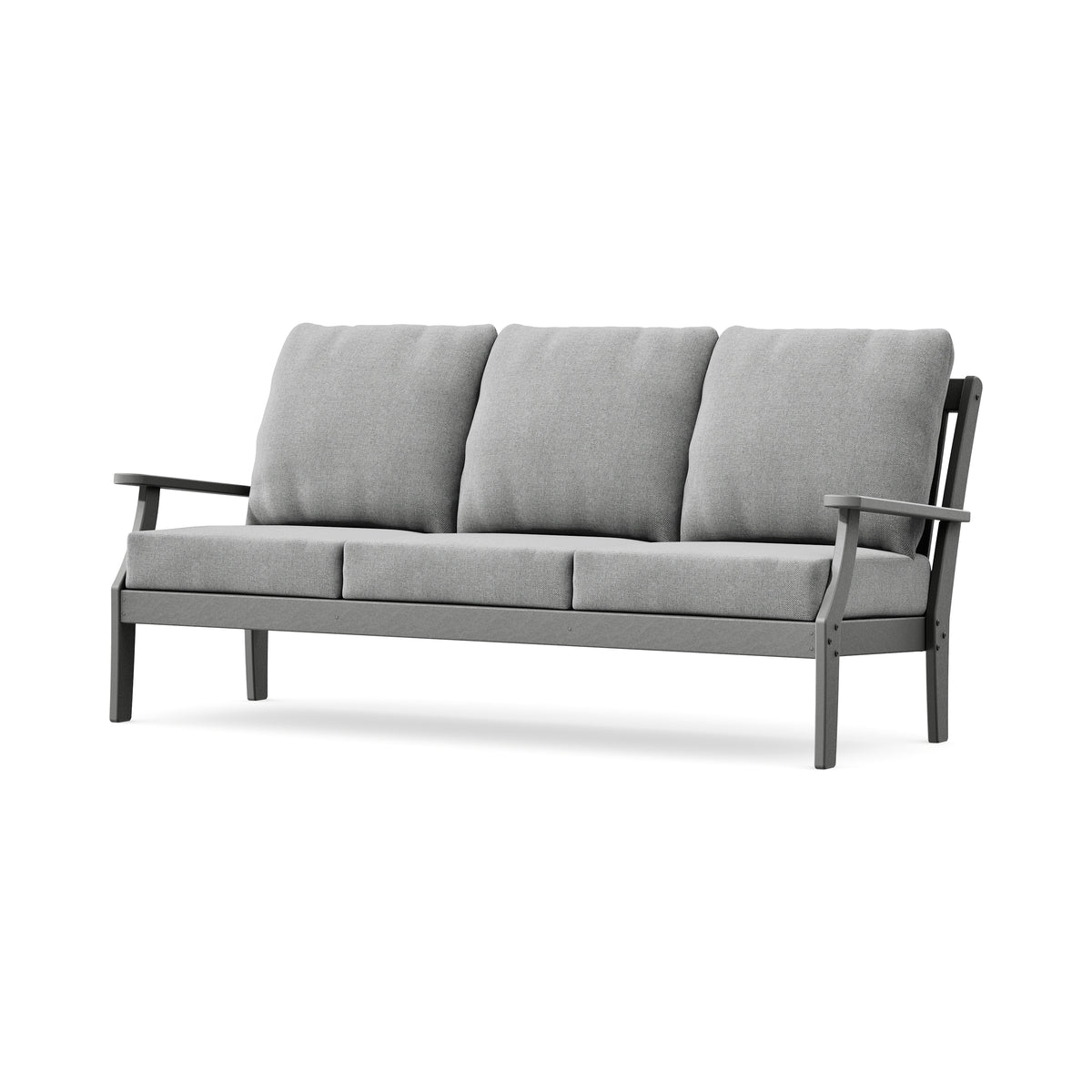 POLYWOOD Braxton Deep Seating Sofa in Slate Grey / Grey Mist