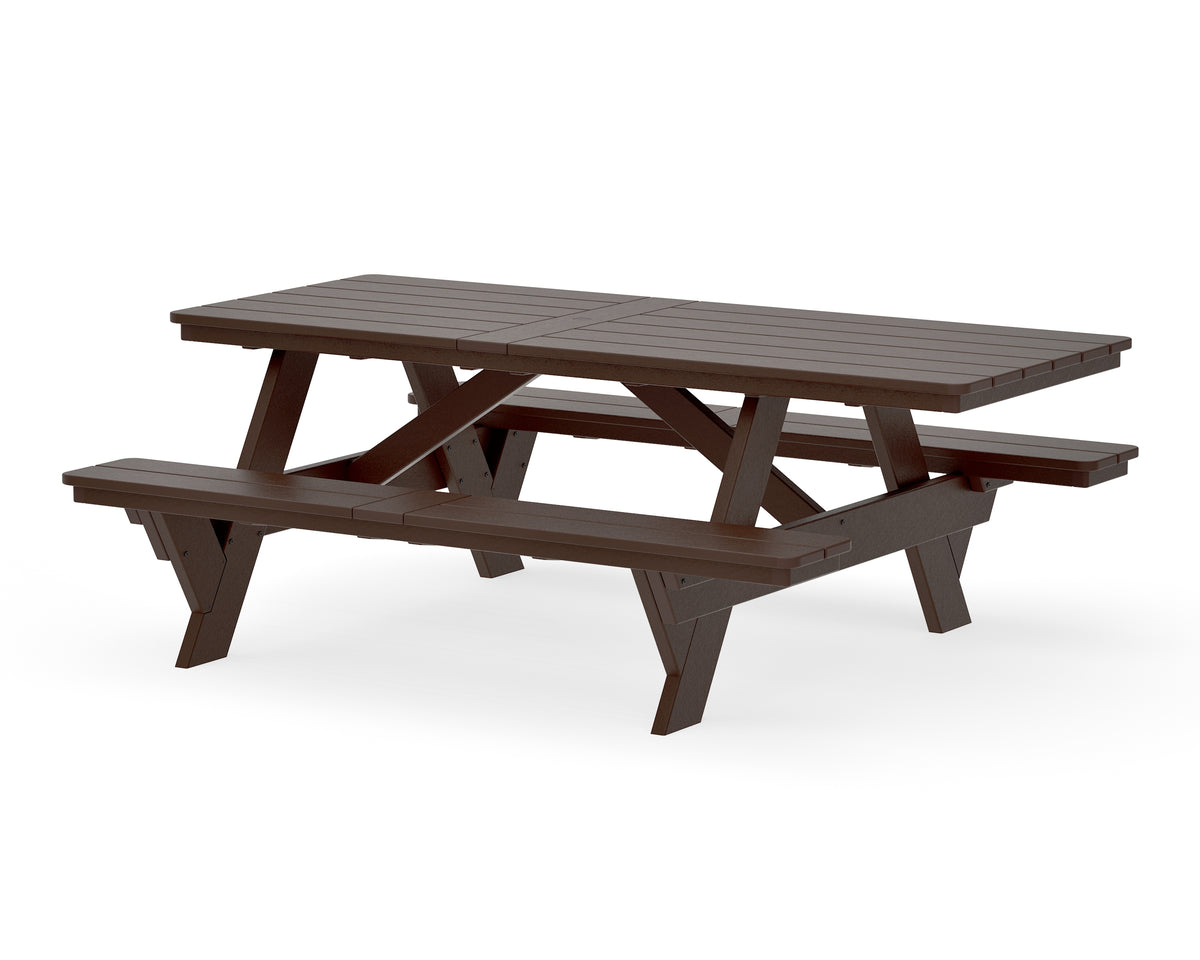 POLYWOOD Rockford 85” ADA Picnic Table in Mahogany