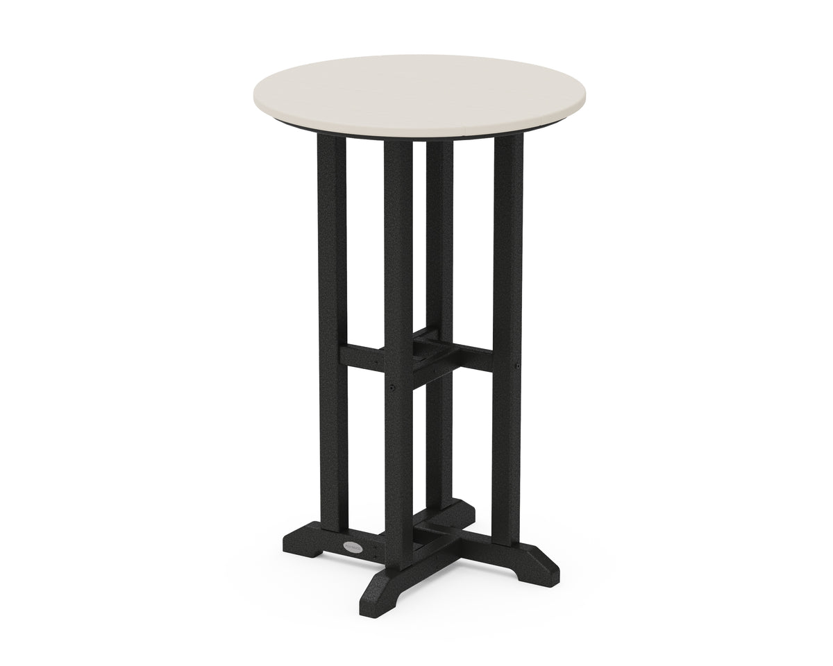POLYWOOD Contempo 24" Round Counter Table in Black / Sand