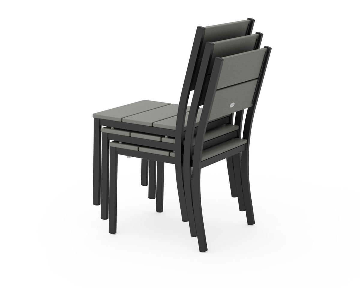 POLYWOOD Main Street Stacking Dining Side Chair angle view