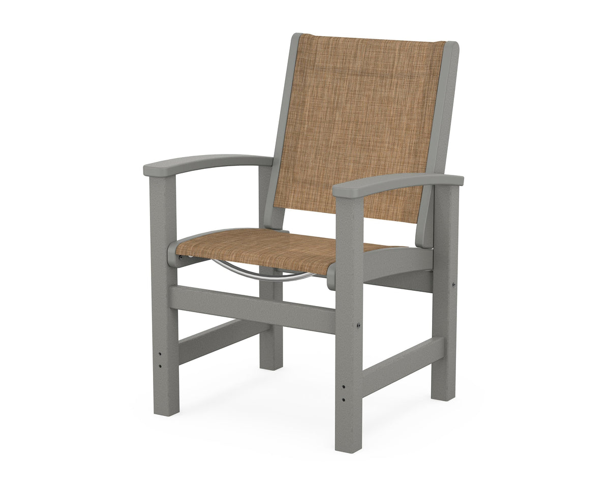 POLYWOOD Coastal Dining Chair in Slate Grey / Burlap