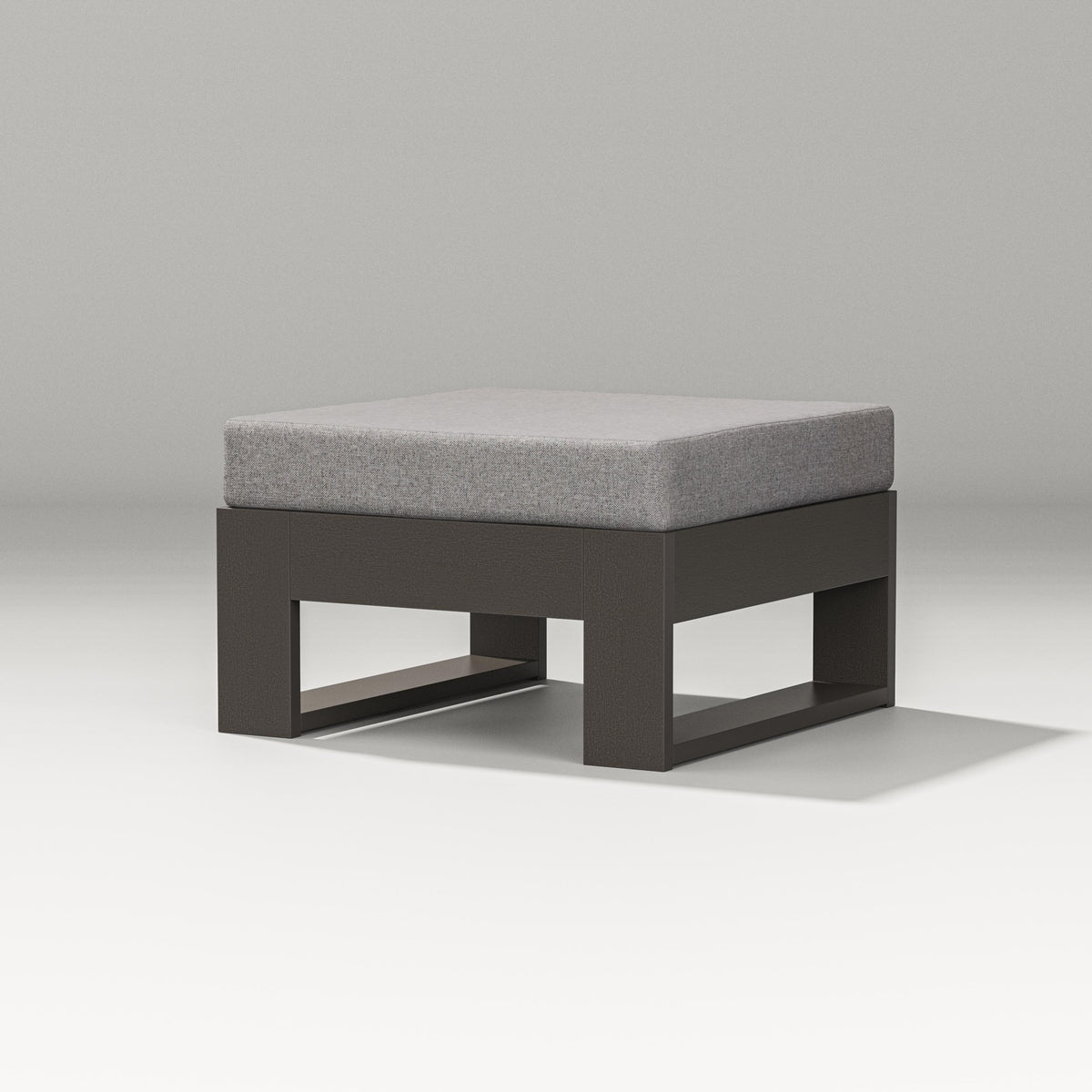 POLYWOOD Latitude Lounge Ottoman in Vintage Coffee / Grey Mist