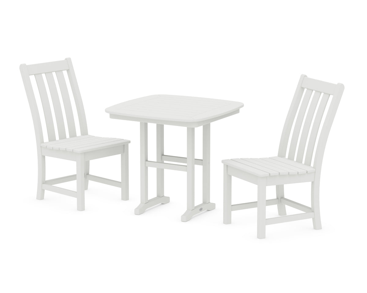 POLYWOOD Vineyard Side Chair 3-Piece Dining Set in Vintage White