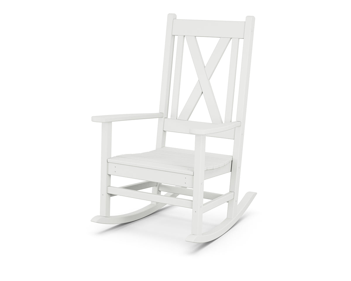POLYWOOD Braxton Porch Rocking Chair in White