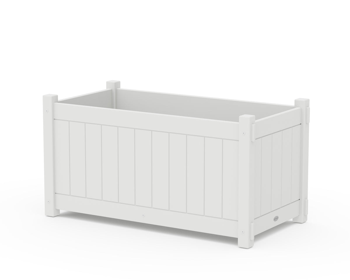POLYWOOD Vineyard Large Rectangle Double Planter Box in White