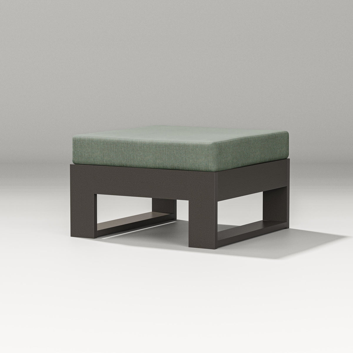 POLYWOOD Latitude Lounge Ottoman in Vintage Coffee / Cast Sage