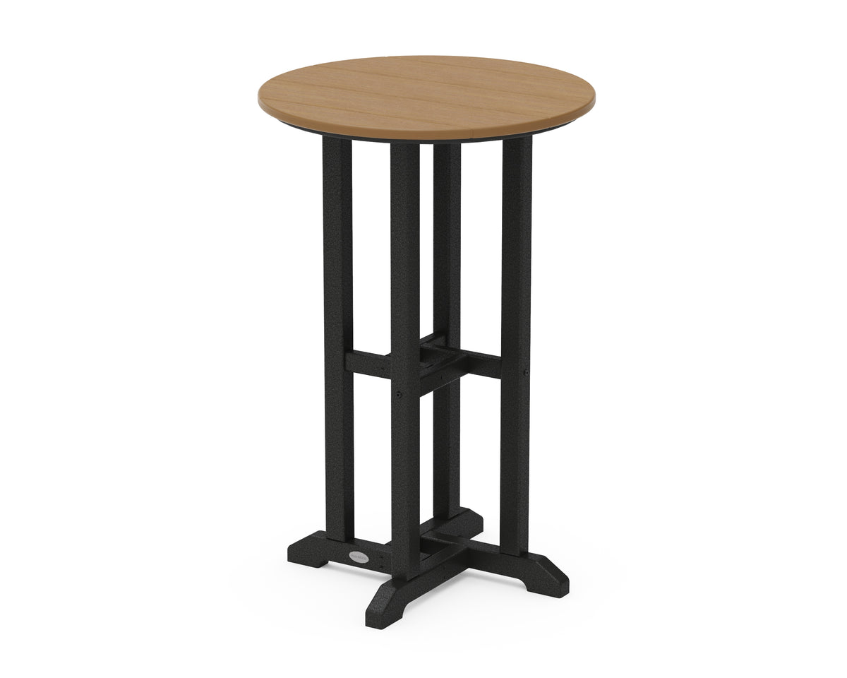 POLYWOOD Contempo 24" Round Counter Table in Black / Natural