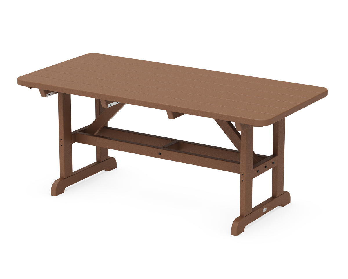 POLYWOOD Park 33" x 70" Harvester Picnic Table in Teak