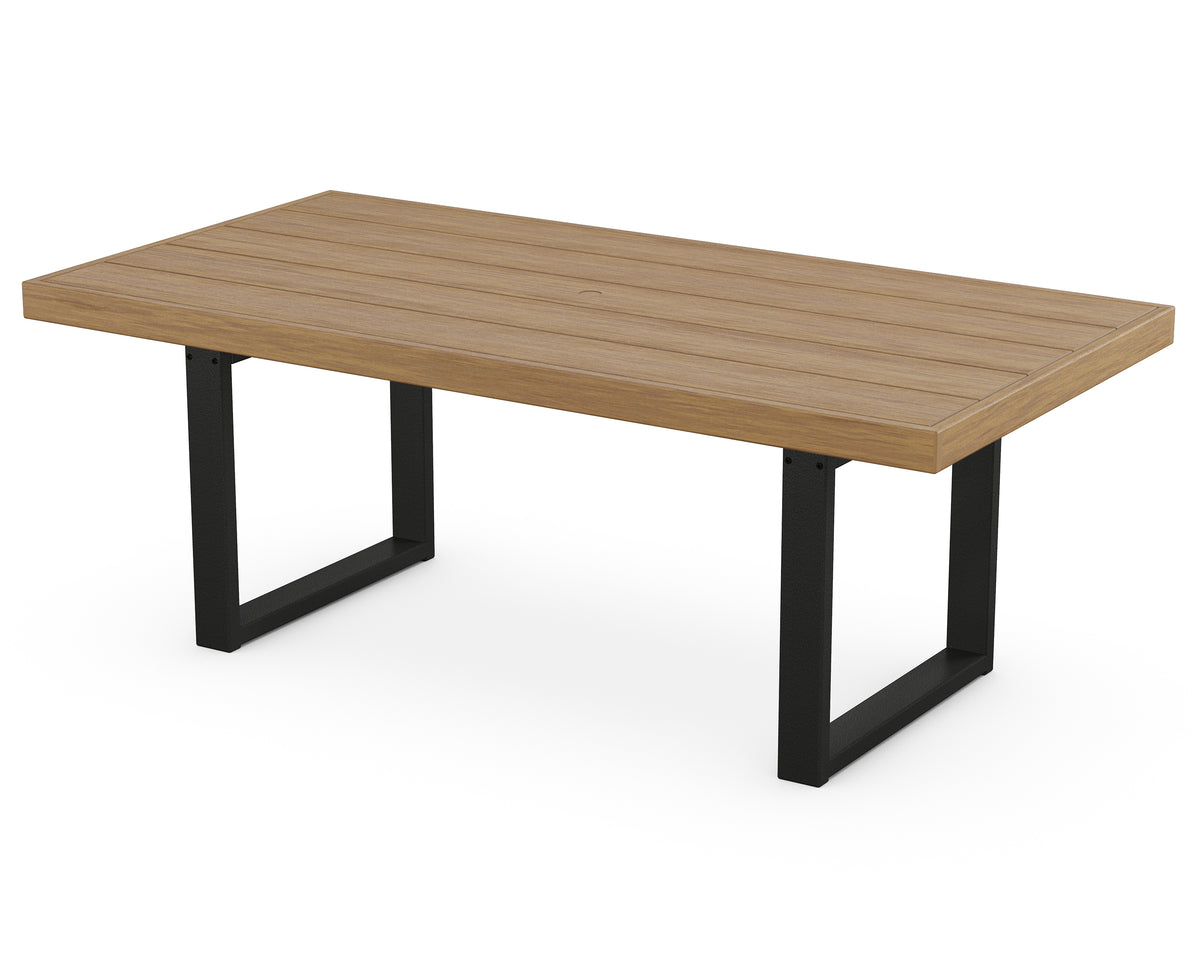 POLYWOOD EDGE 40" x 78" Dining Table in Black / Natural