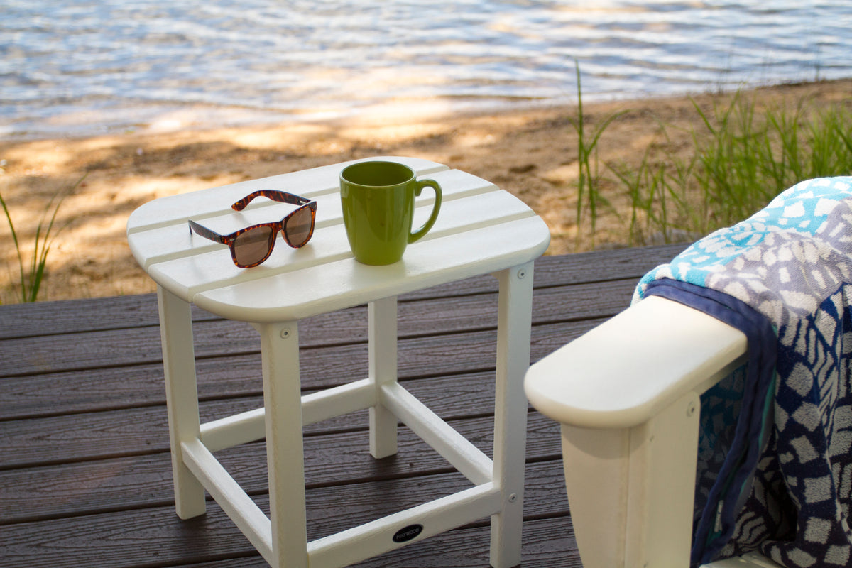 Detail photo of the POLYWOOD South Beach 18" Side Table in White (2)