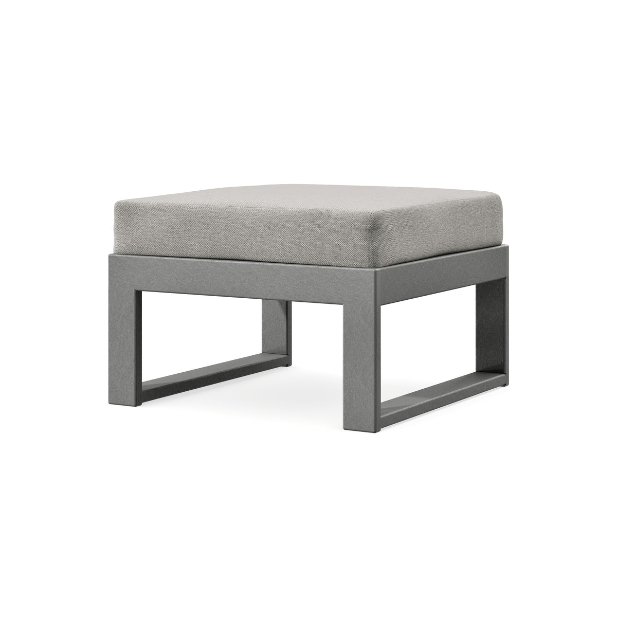 POLYWOOD Modular Ottoman - Modern in Slate Grey / Weathered Tweed
