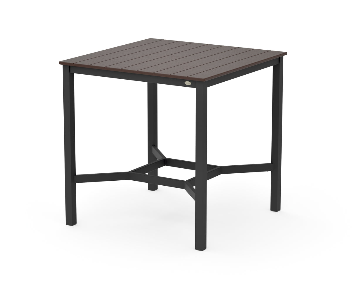POLYWOOD Main Street 42 x 42 Bar Table in Black / Mahogany