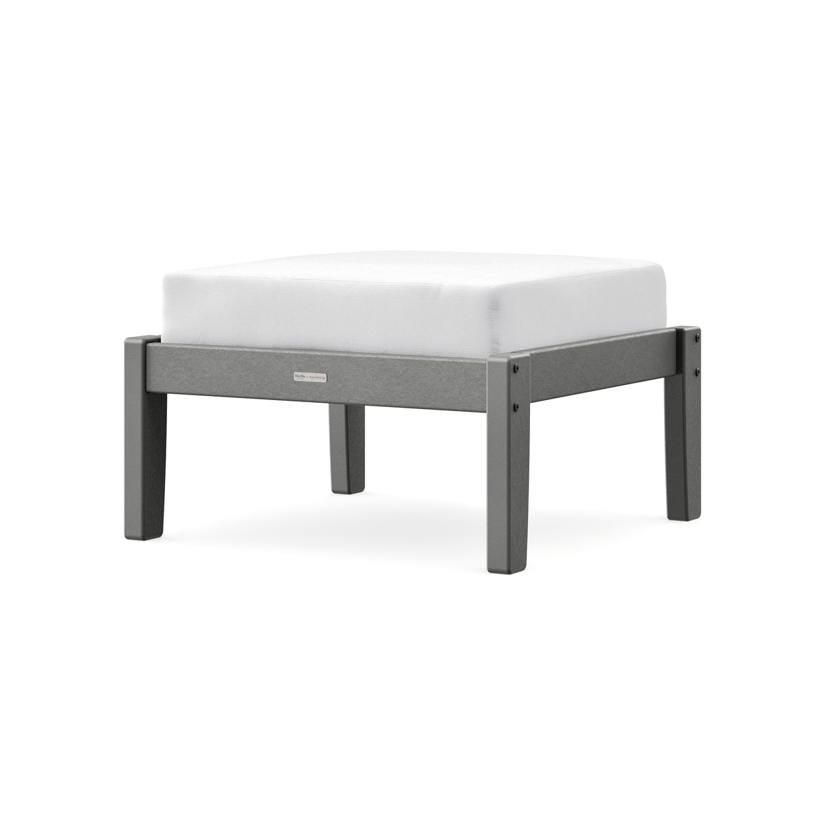 POLYWOOD Chinoiserie Deep Seating Ottoman in Slate Grey / Natural
