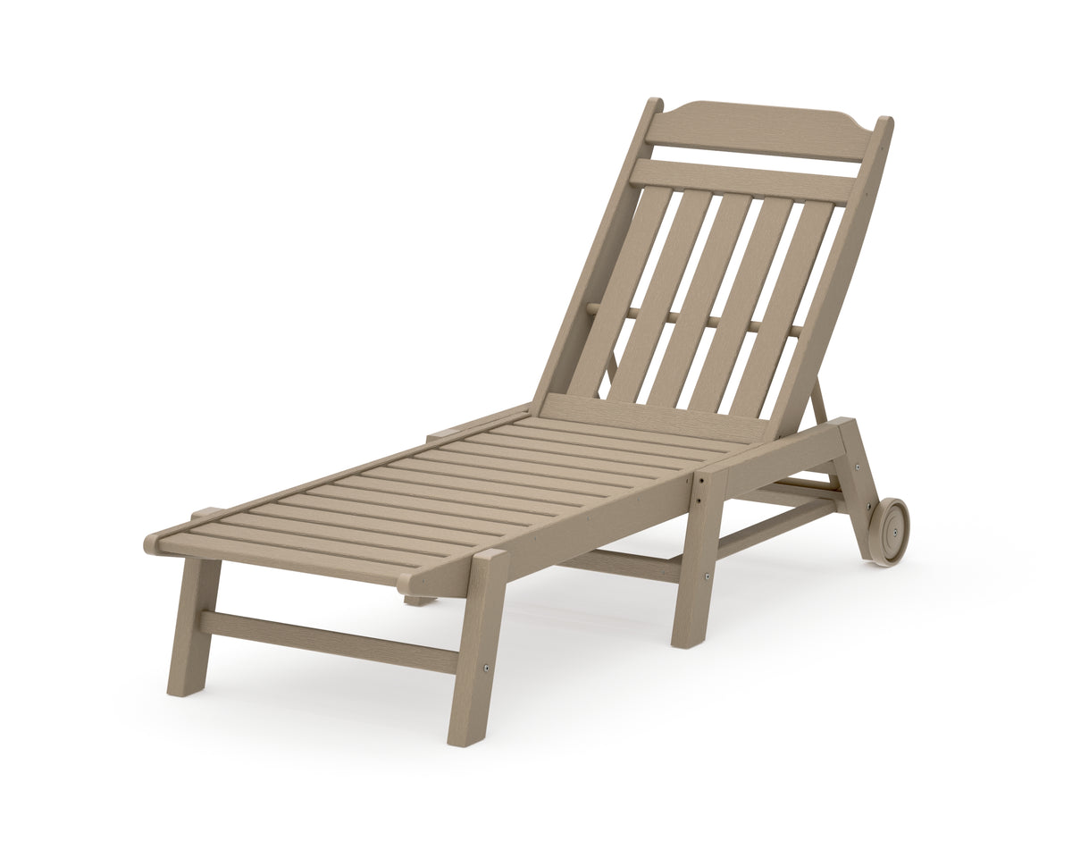 POLYWOOD Cottage Chaise with Wheels in Vintage Sahara
