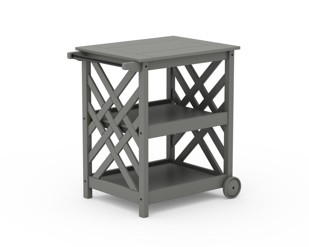 POLYWOOD Wovendale Bar Cart angle view