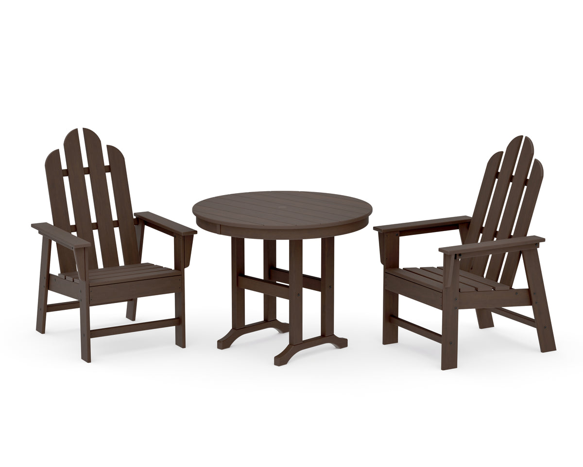 POLYWOOD Long Island 3-Piece Round Dining Set in Kona