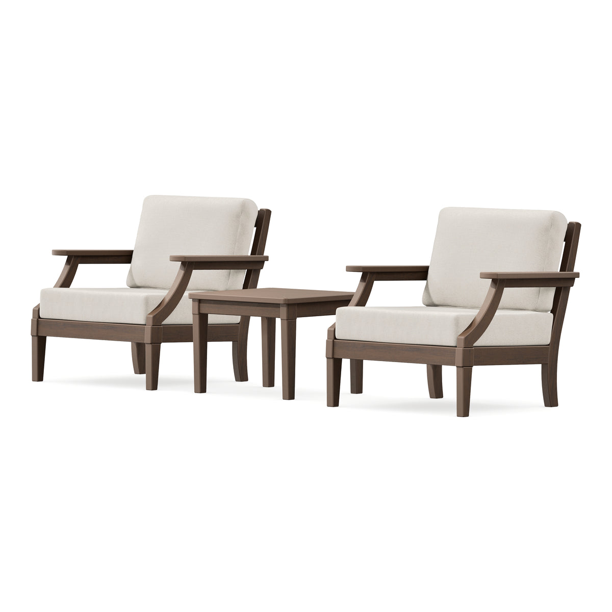 POLYWOOD PW Designer Series Estate 3-Piece Lounge Chair Set in Kona / Dune Burlap