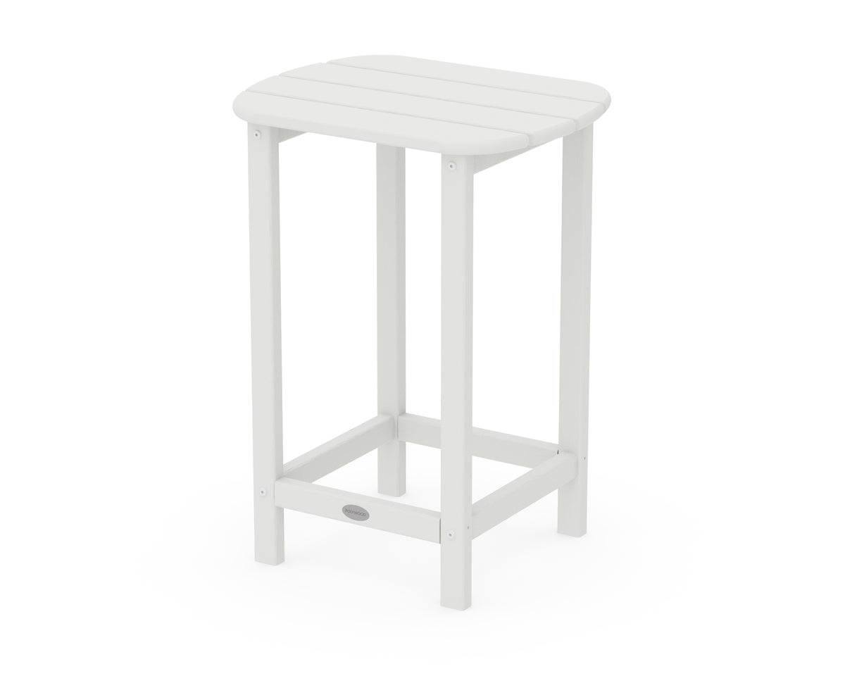 POLYWOOD South Beach 26" Counter Side Table in Vintage White