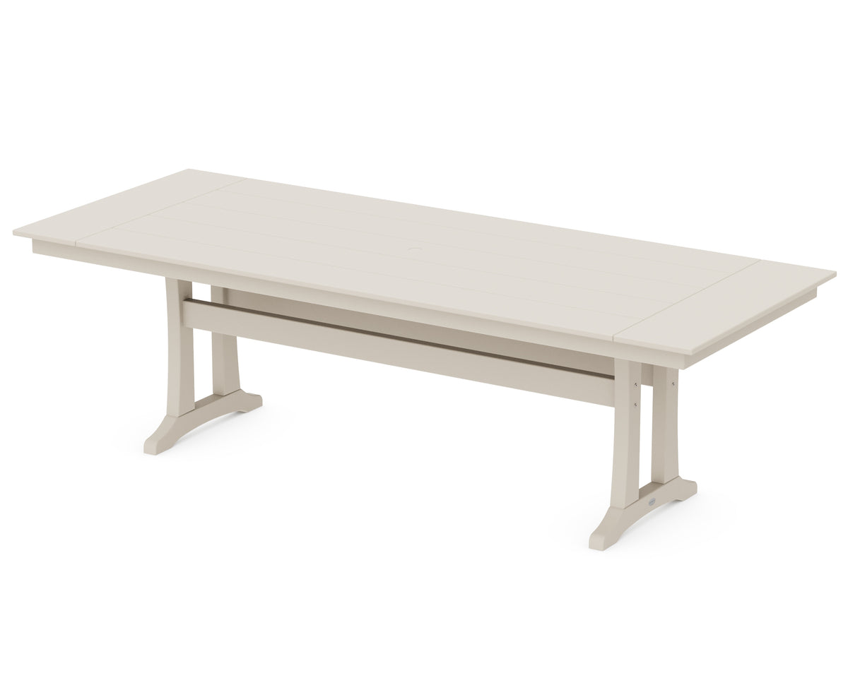 POLYWOOD Farmhouse Trestle 38" x 96" Dining Table in Sand