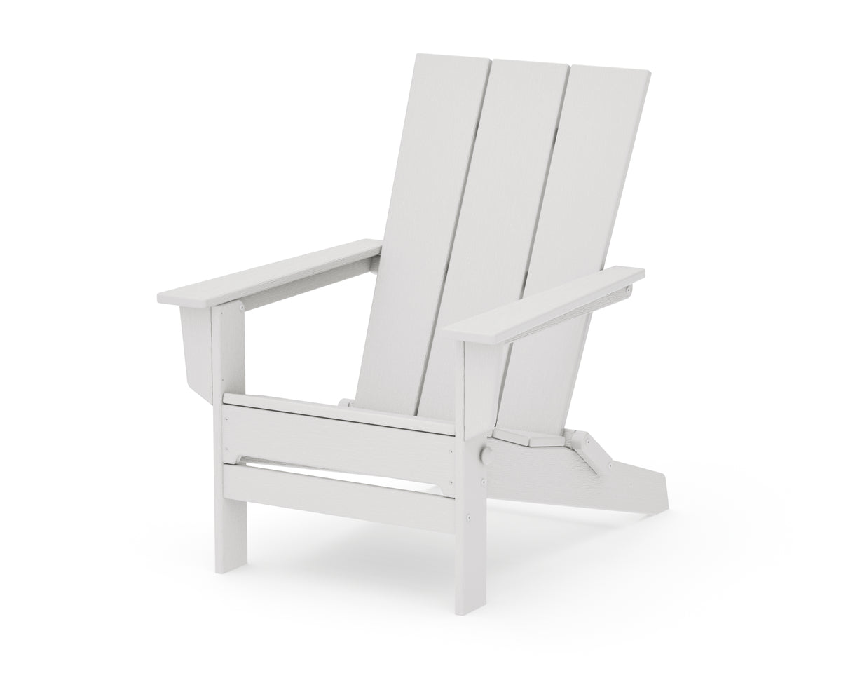 POLYWOOD Modern Studio Folding Adirondack Chair in Vintage White