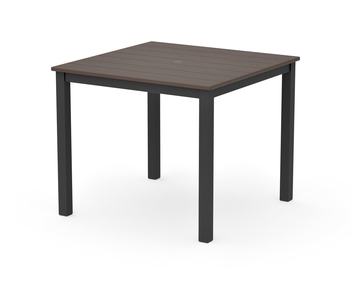 POLYWOOD Main Street 36" x 36" Dining Table in Black / Kona
