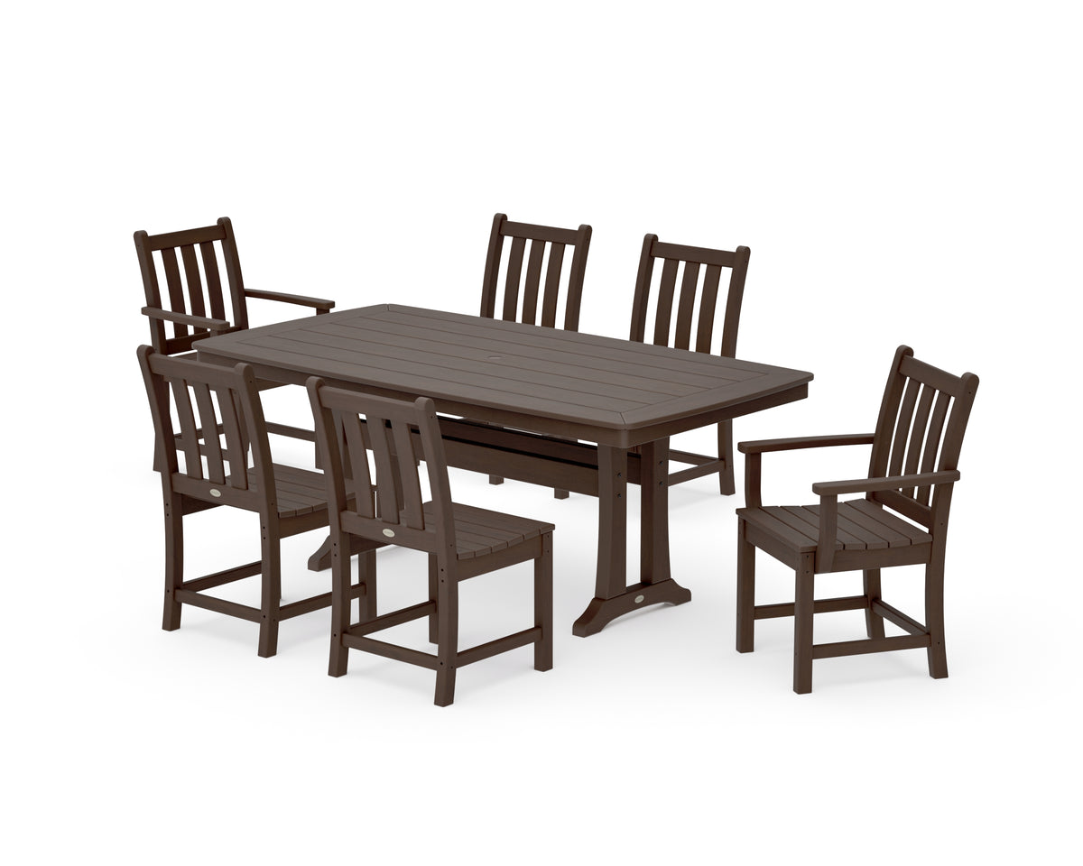POLYWOOD Traditional Garden 7-Piece Dining Set with Trestle Legs in Kona