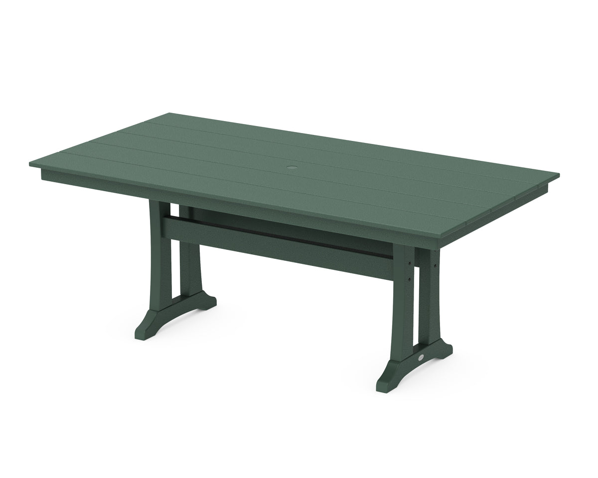 POLYWOOD Farmhouse Trestle 37" x 72" Dining Table in Green
