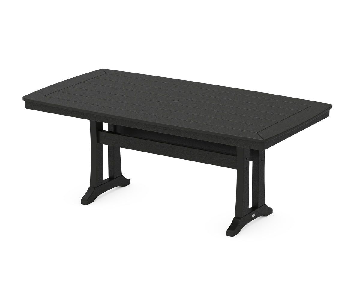 POLYWOOD Nautical Trestle 38" x 73" Dining Table in Black