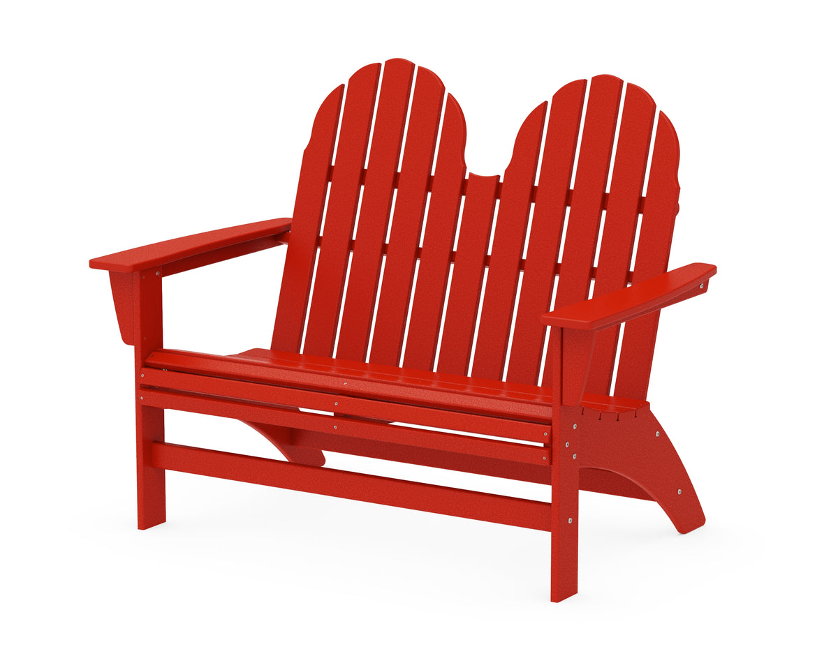 POLYWOOD Vineyard 48" Adirondack Bench in Sunset Red
