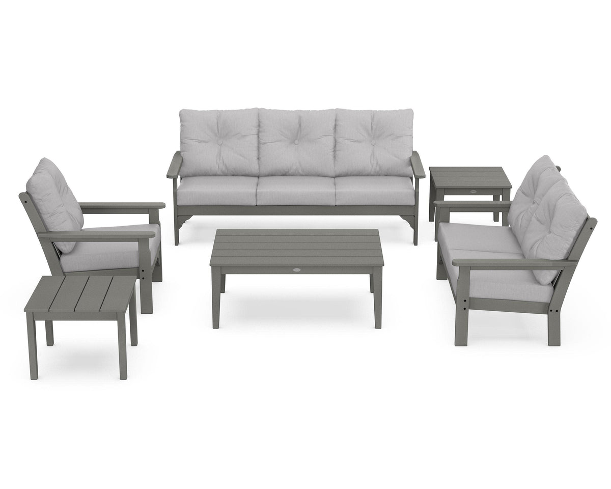 POLYWOOD Vineyard 6-Piece Deep Seating Set in Slate Grey / Granite