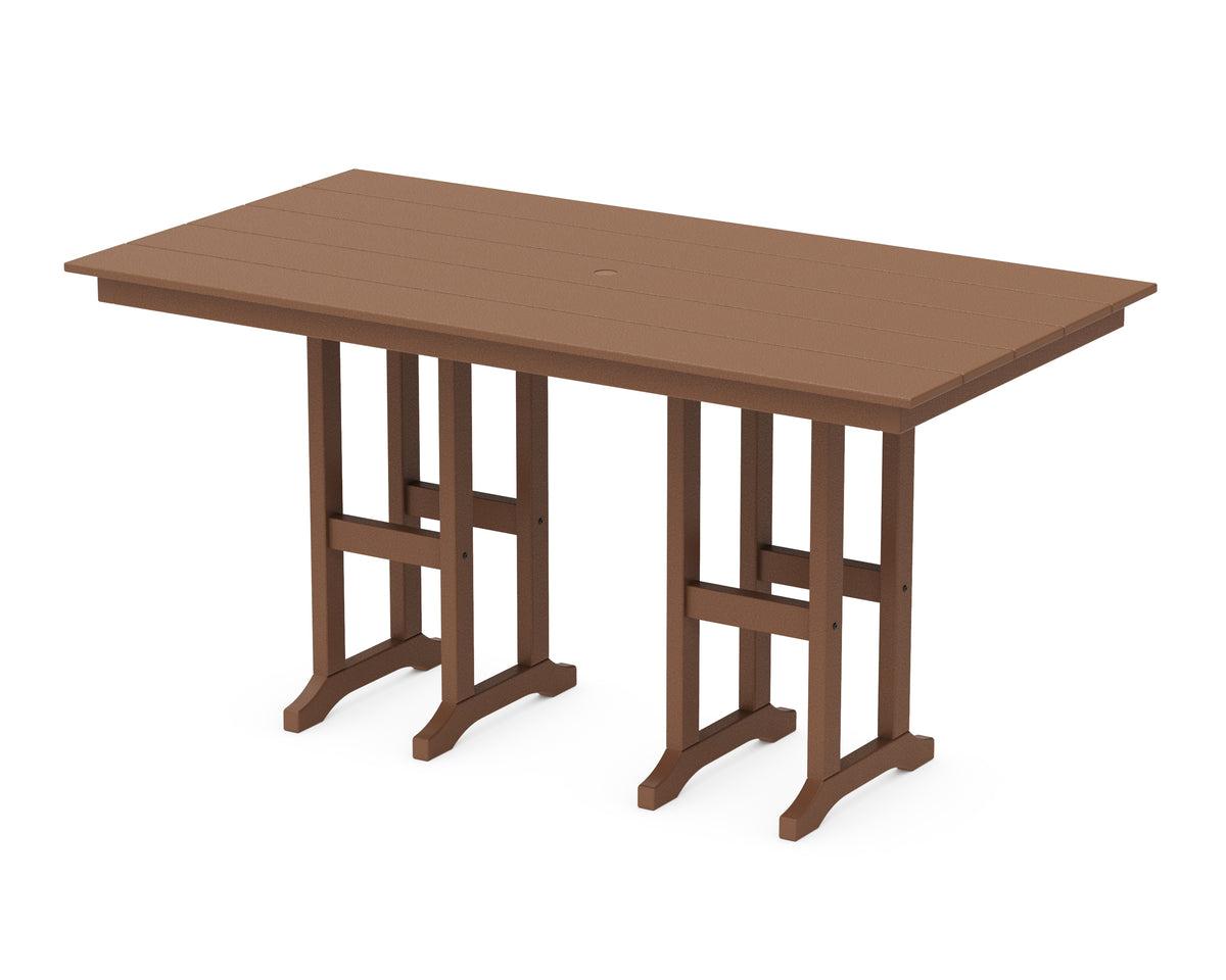 POLYWOOD Farmhouse 37" x 72" Counter Table in Teak