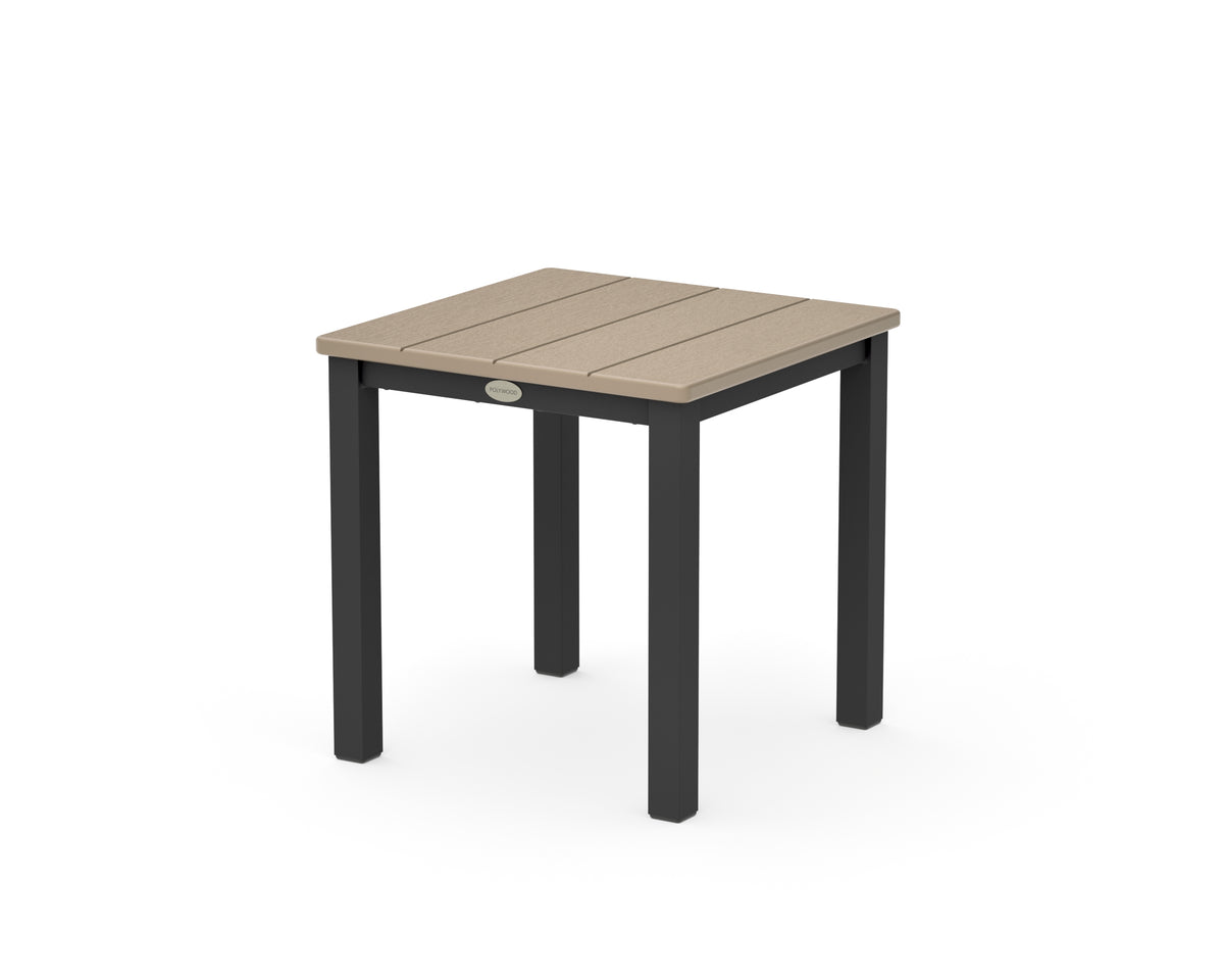 POLYWOOD Main Street 18" Side Table in Black / Vintage Sahara