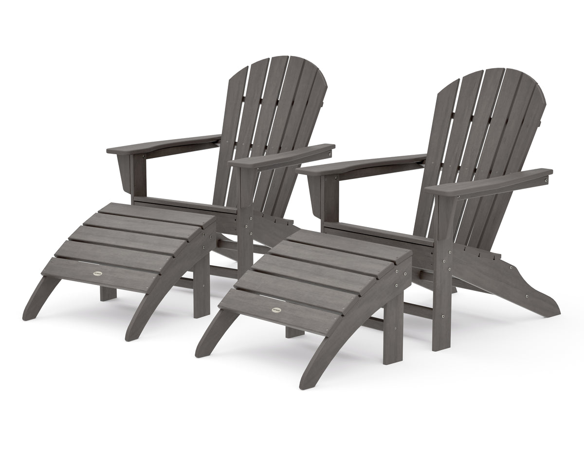 POLYWOOD South Beach 4-Piece Adirondack Set in Driftwood