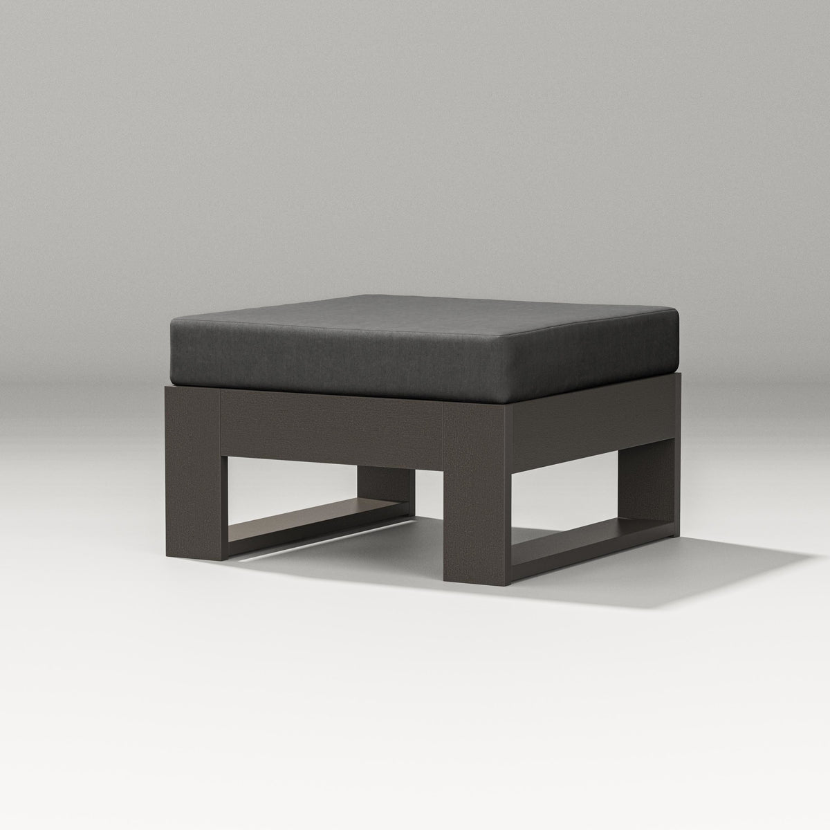 POLYWOOD Latitude Lounge Ottoman in Vintage Coffee / Spectrum Carbon