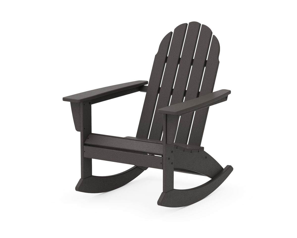 POLYWOOD Vineyard Adirondack Rocking Chair in Vintage Coffee