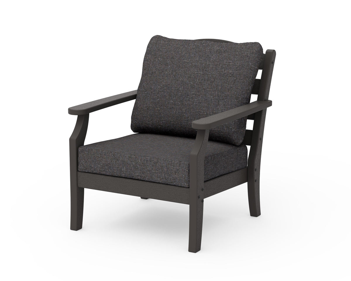 POLYWOOD Savannah Deep Seating Chair in Vintage Coffee / Ash Charcoal