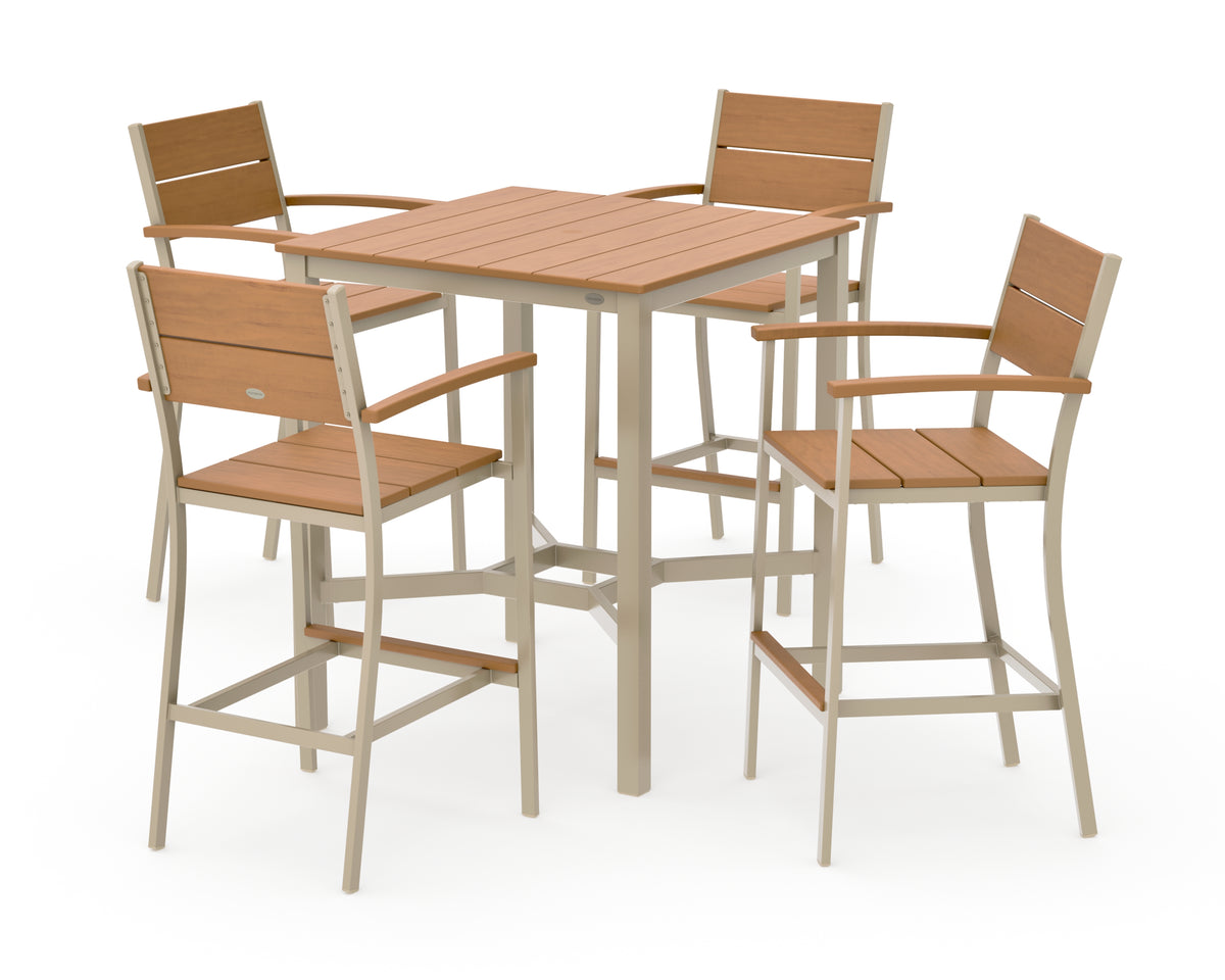 POLYWOOD Main Street 5-Piece Bar Set in Sand / Natural