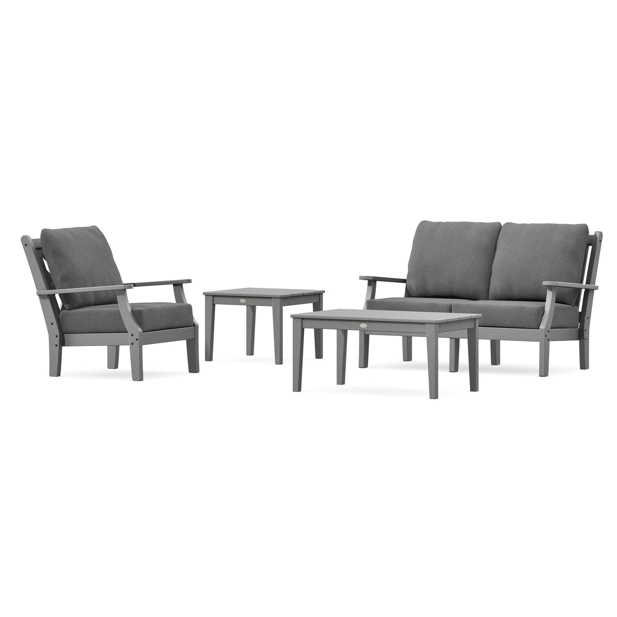 POLYWOOD Country Living Wovendale 4-Piece Deep Seating Set in Slate Grey