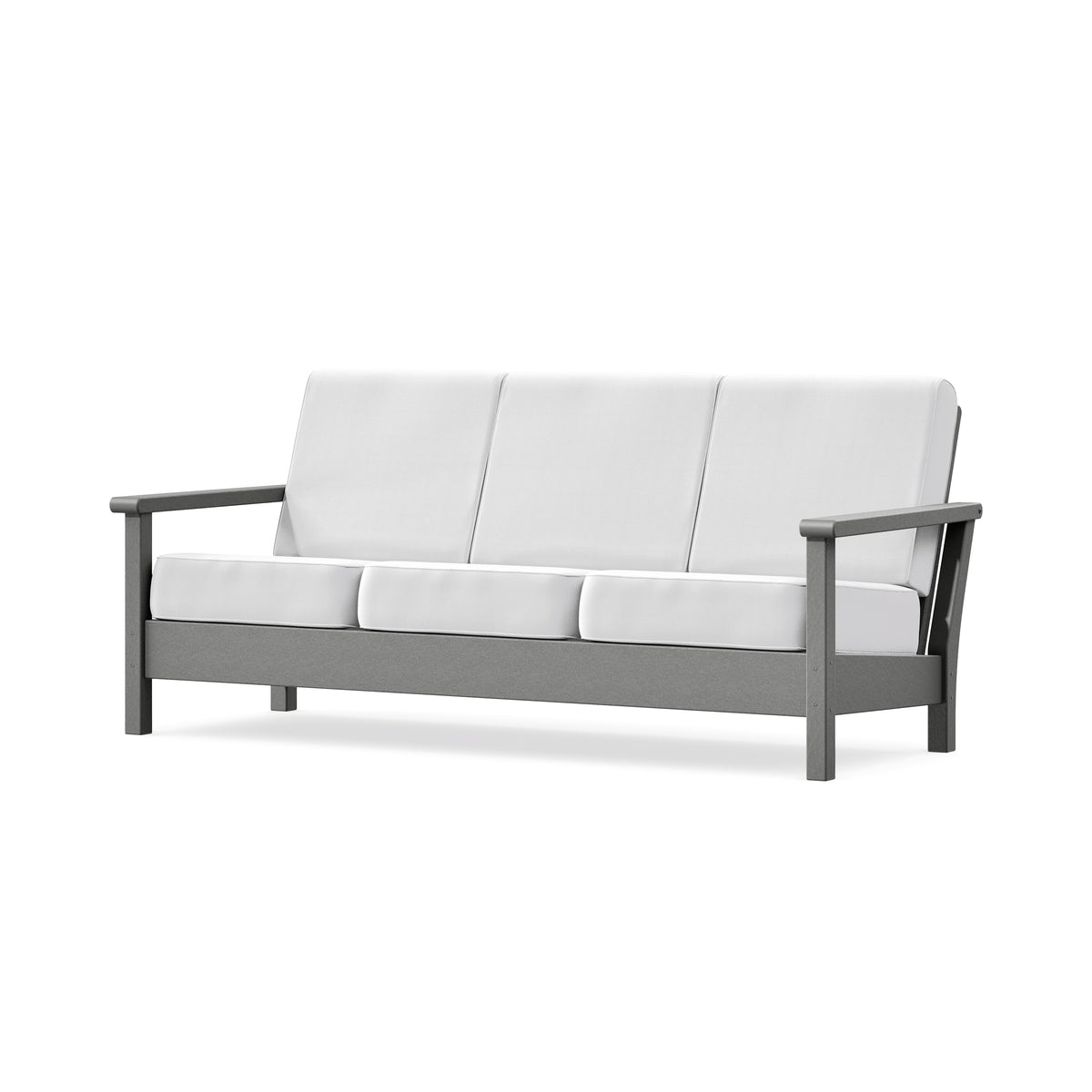 POLYWOOD Harbour Deep Seating Sofa in Slate Grey / Natural